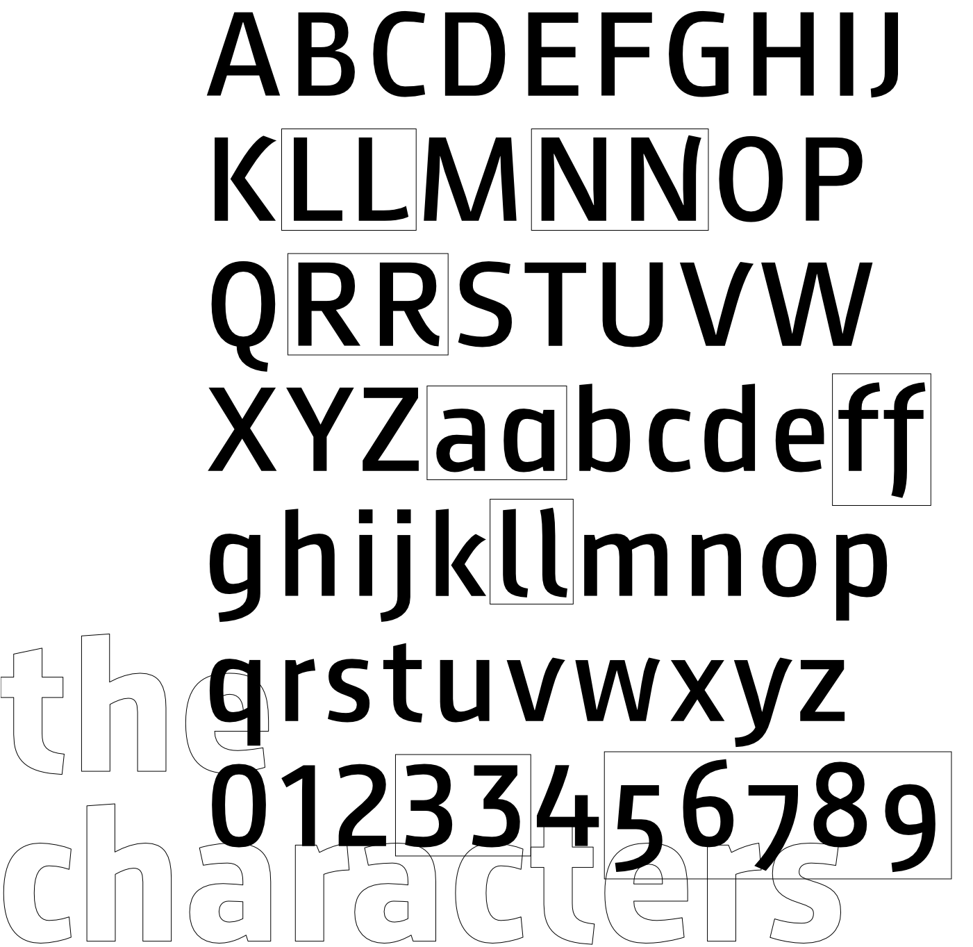 August Sans font - the alphabet