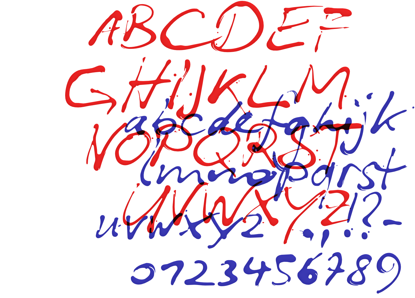 Tube Script Font Alphabet