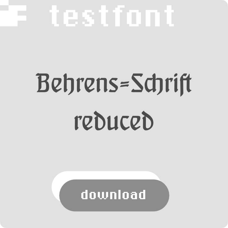 download kostenlosen Testfont Behrens-Schrift