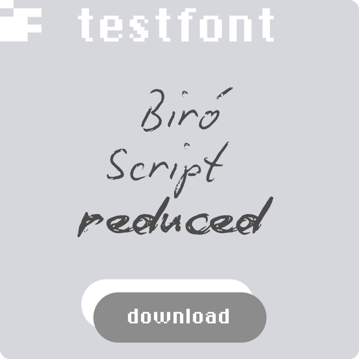 download kostenlosen Testfont Biro Script