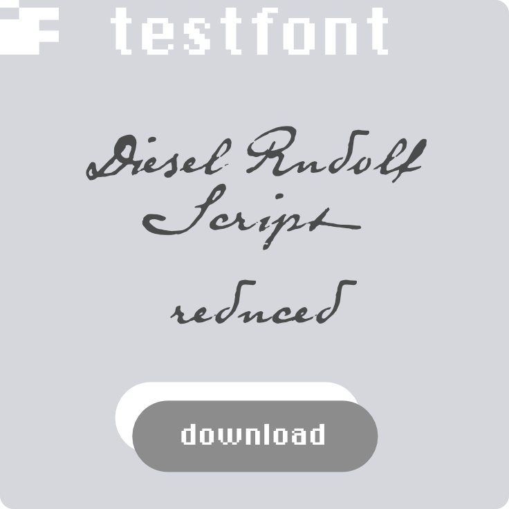 download kostenlosen Testfont Diesel Rudolf