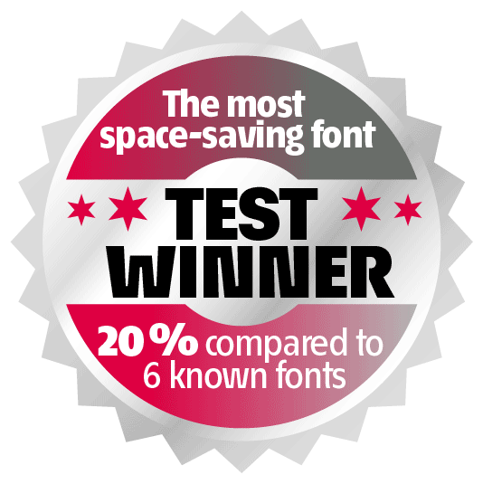 test winner: most space-saving font